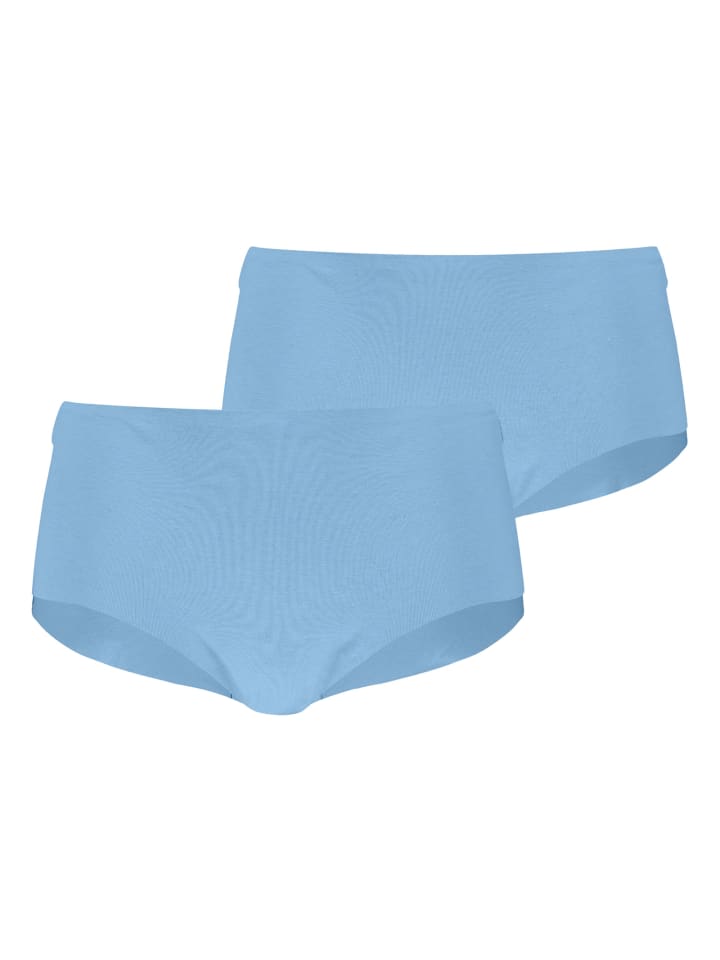 2er Pack Invisible Ultra Soft Cotton Mini Shorts in Hellblau