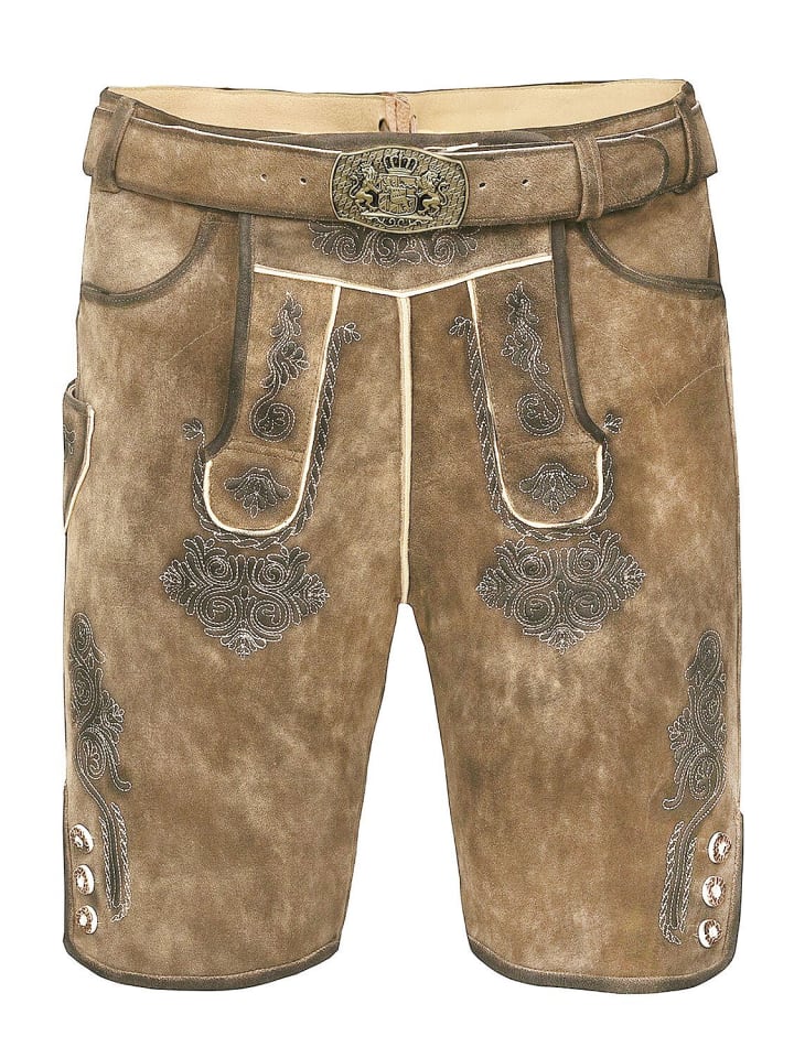 Kurze Wildbock Lederhose Vincent in hellbraun