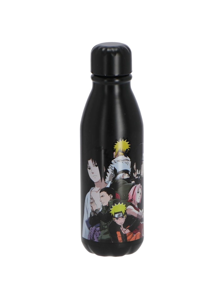 Naruto 600ml Wasserflasche Aluminium in Schwarz