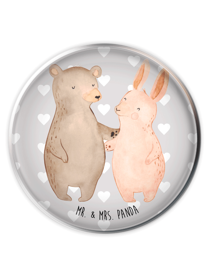 Stöpsel Bär und Hase Umarmen ohne Spruch in Grau Pastell