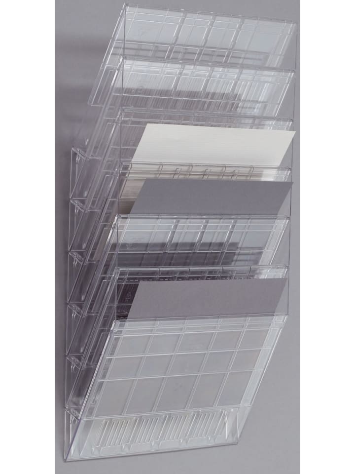 Prospektspender Flexiboxx 6 A4 quer 6 Fächer transparent