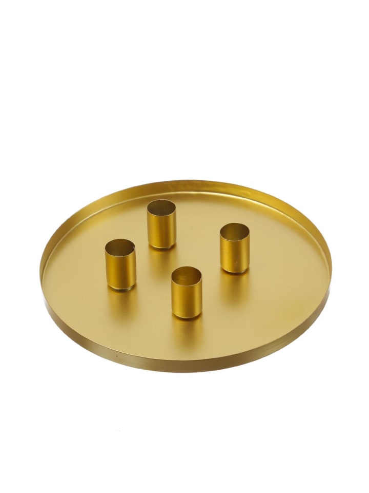 Kerzenhalter/Kerzentablett rund magnetisch D: 25cm in gold