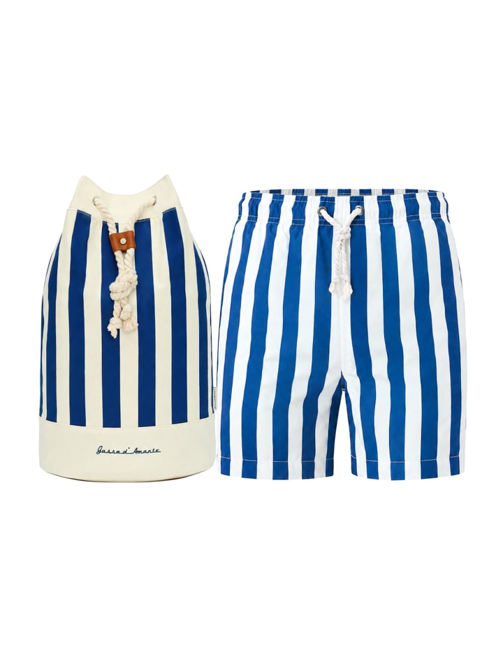 Badeshorts & Strandtasche (2tlg. Set) Varigotti in Dunkelblau-Blau