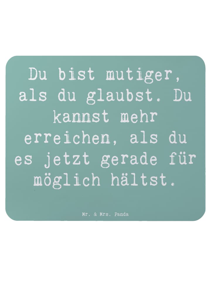 Mauspad Spruch Mut und Tapferkeit mit Spruch in Meeresbrise