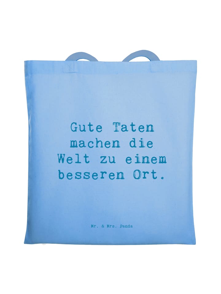 Shopping Tasche Spruch Freundlichkeiten verbrei... in Sky Blue