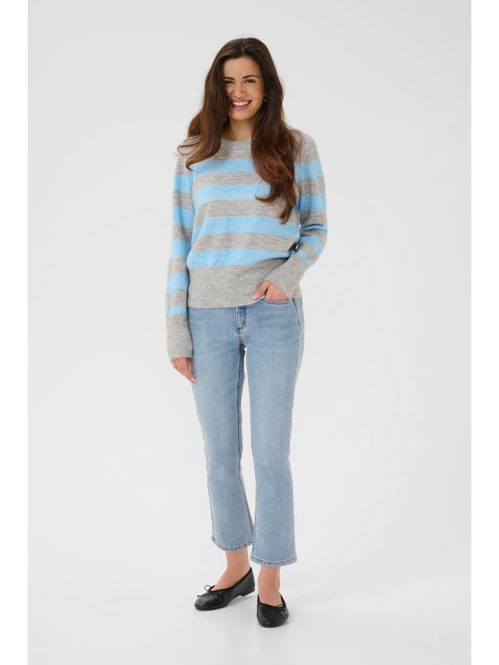 Strickpullover KAniel Regular fit in Light Grey Mel. / Blue melange
