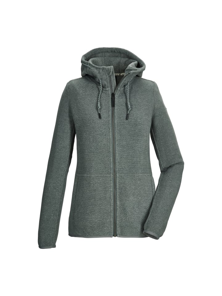 Strickfleecejacke mit Kapuze in Grün2018