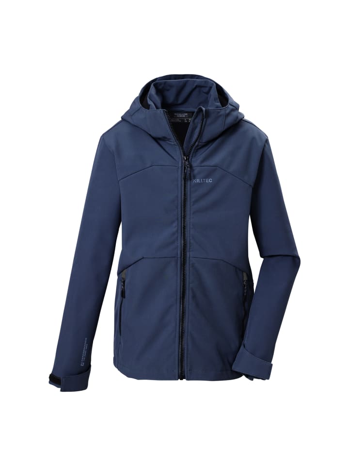 Softshelljacke mit Kapuze in Blau