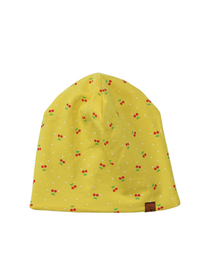 Kinder Beanie "Kirschen" in gelb