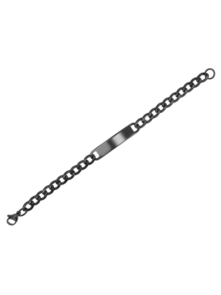 Damen Armband – Panzerarmband aus Edelstahl 18 cm in schwarz