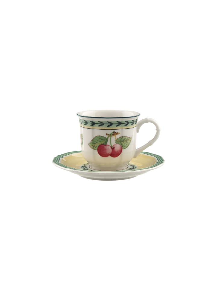 Espressotasse mit Untertasse French Garden Fleurence in Bunt 80 ml