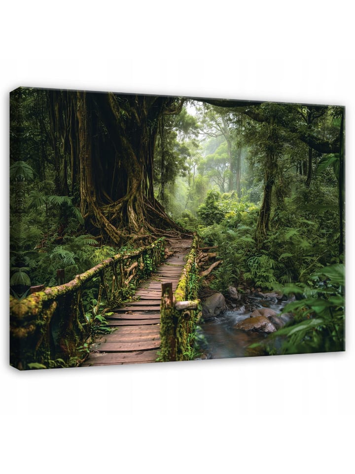 Leinwandbild Wald in Grün