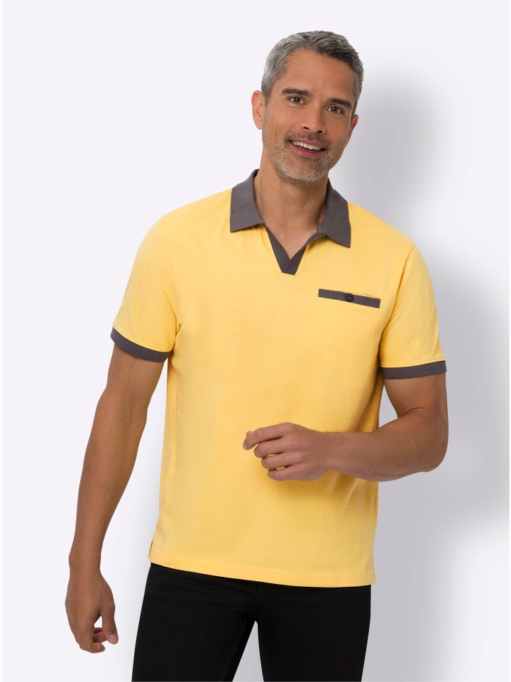 Kurzarm-Poloshirt in gelb