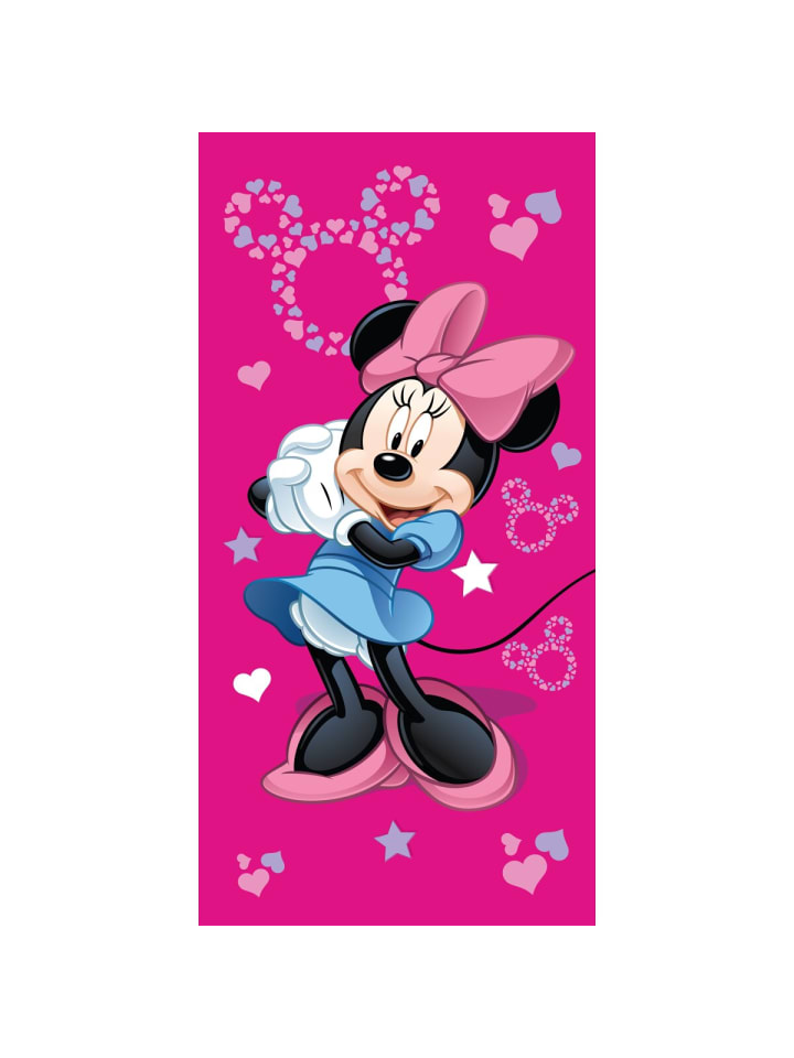 Disney Minnie Mouse Badehandtuch Strandtuch 70x140 cm aus Baumwolle in Pink