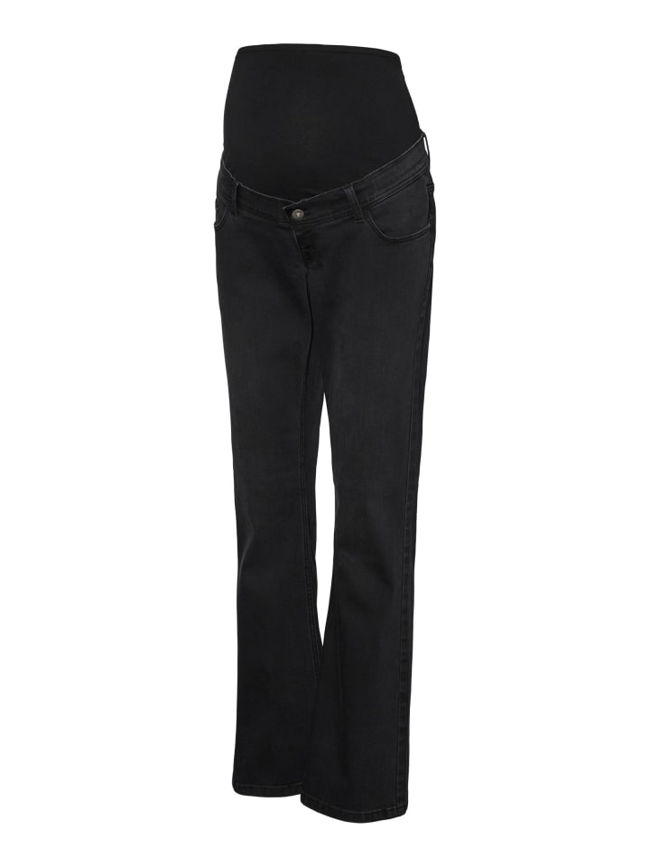 Umstandsjeans mit Schlag in Black Denim 1