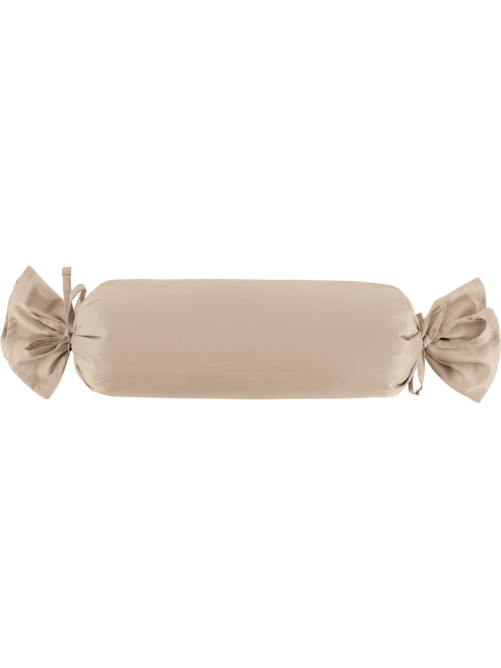 Mako-Satin Nackenrollenbezug Landshut in taupe