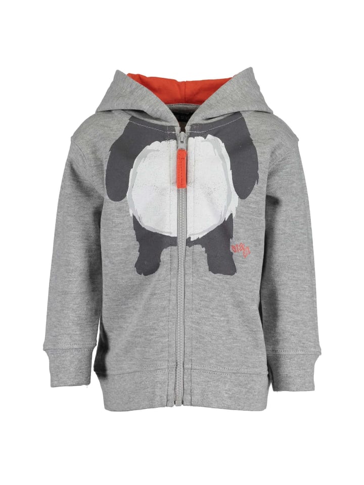 Jungen Sweatjacke Panda mit Kapuze in Grau