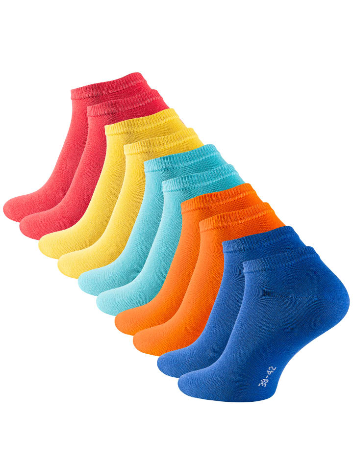 10 Paar COTTON-Essentials Sneaker-Socken in Fun Colours