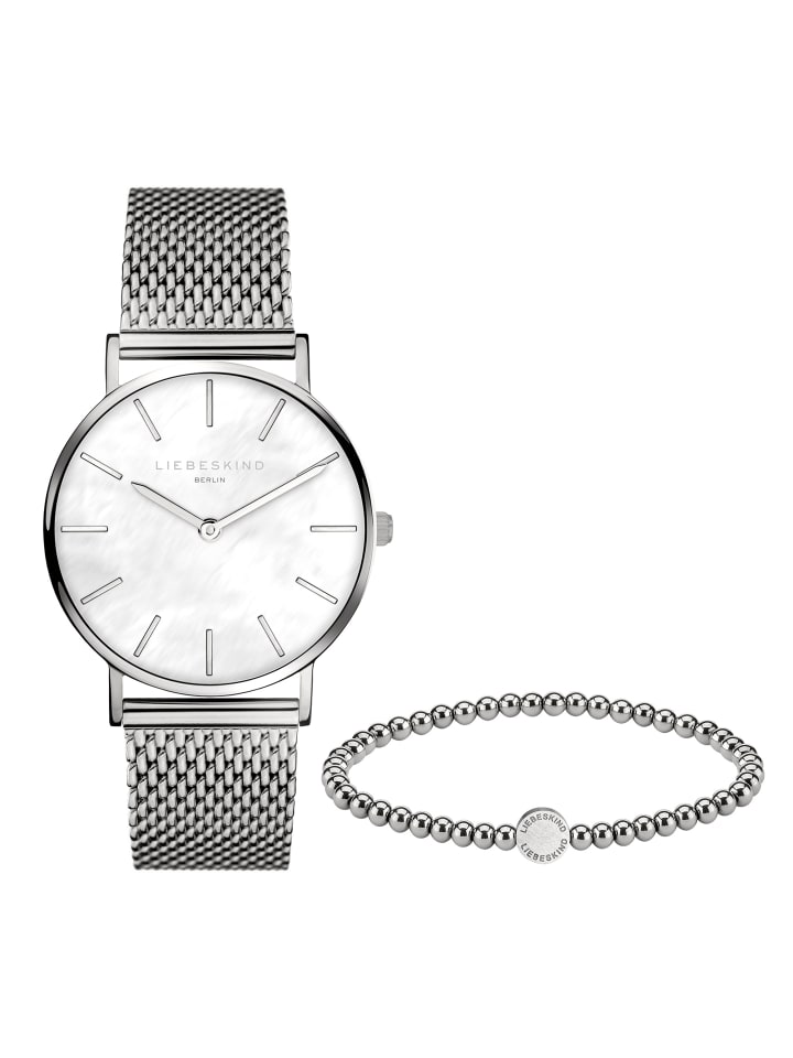 Uhr & Armband Set Minimalistic Beads in roségold