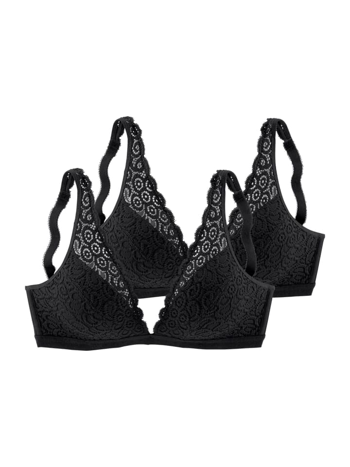 Bralette-BH in 2xschwarz