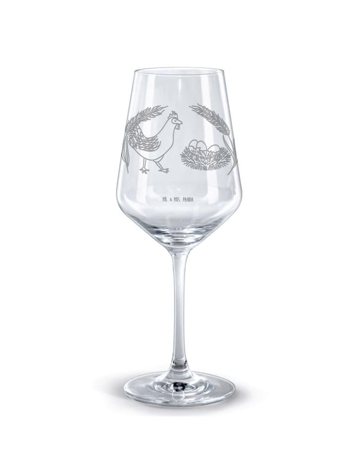 Glas für Rotwein Huhn Stolz ohne Spruch in Transparent