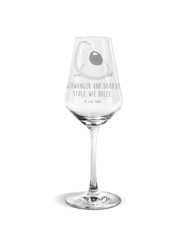 Weinglas Avocado Schwangerschaft mit Spruch in Transparent