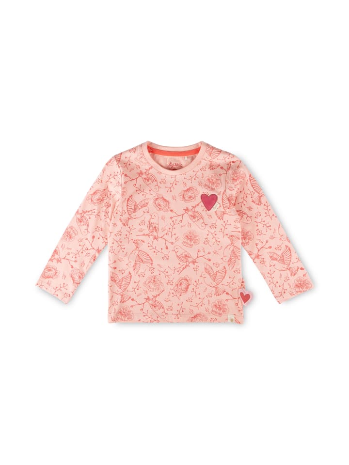 Langarmshirt Pink Birds in Hellrosa
