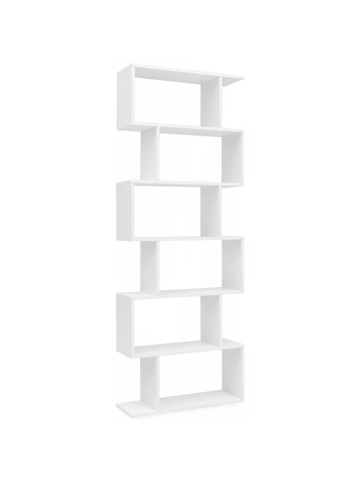 Bücherregal in Weiß / Spanplatte / 70x24x191