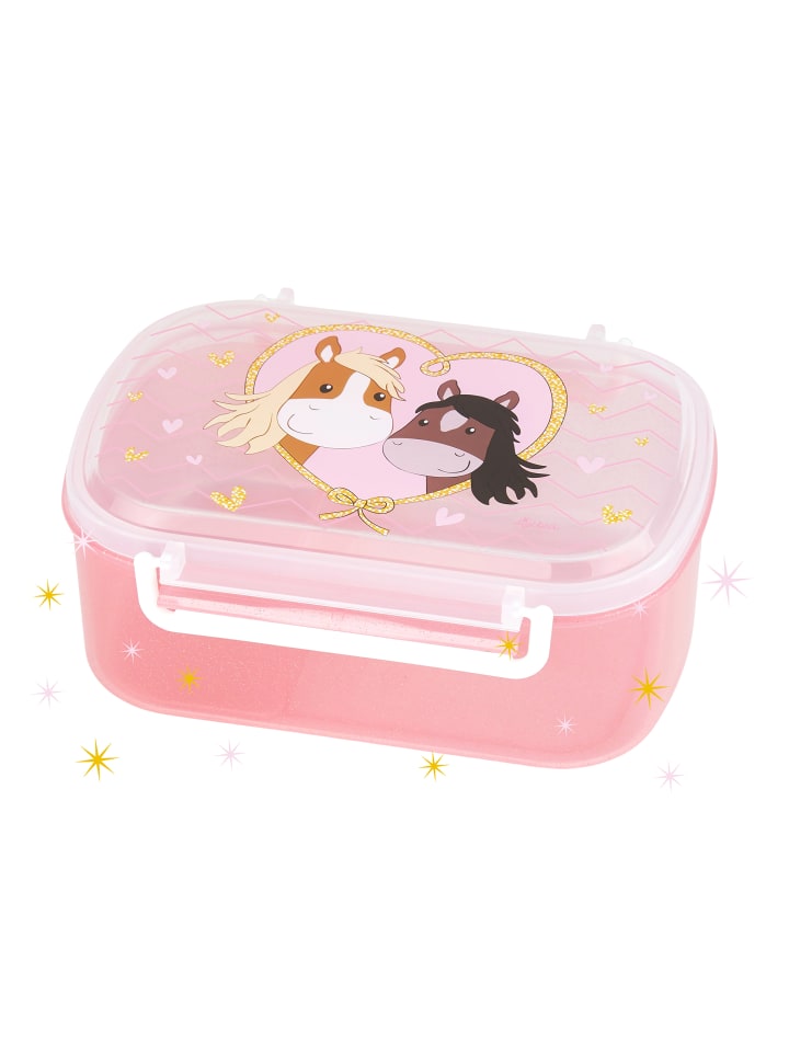 Brotdose Lunchbox mit Rohkostschälchen in roségoldfarben