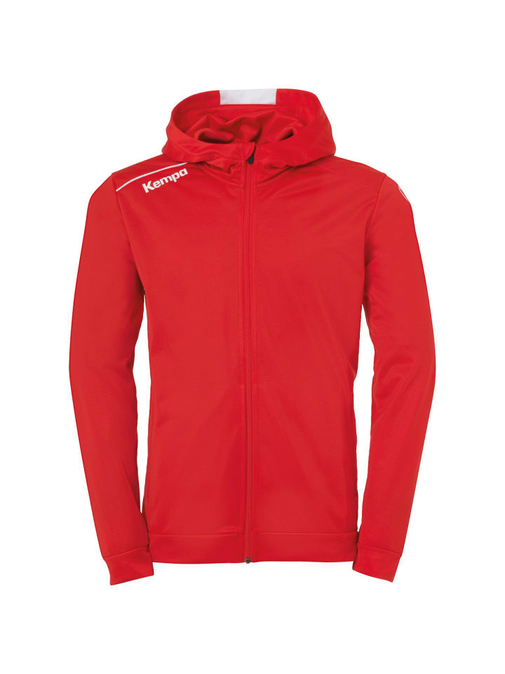 Trainingsjacke PLAYER HOOD JACKET in rot/weiß