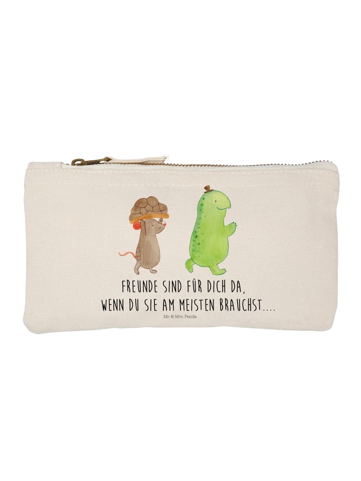 Beauty Bag Schildkröte Maus mit Spruch in Weiß