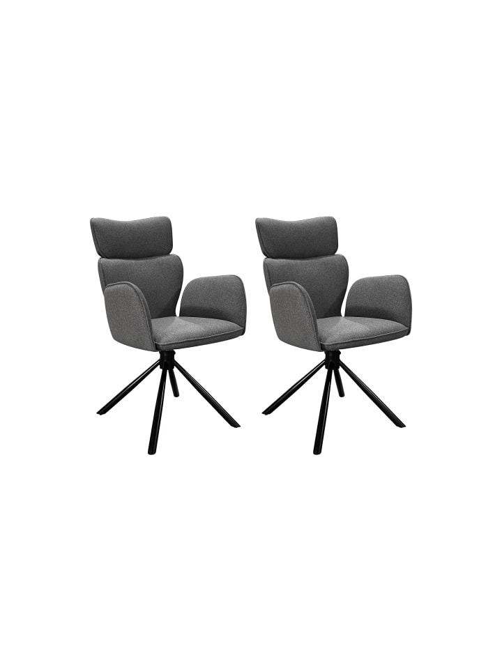 Stuhl SEATTLE in anthrazit - B 60, H 93, T 61 cm