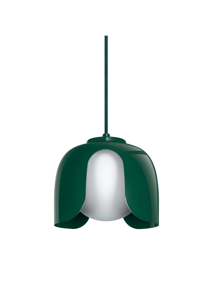 Decor Corolle Pendelleuchte E27 Grün Metall Glas