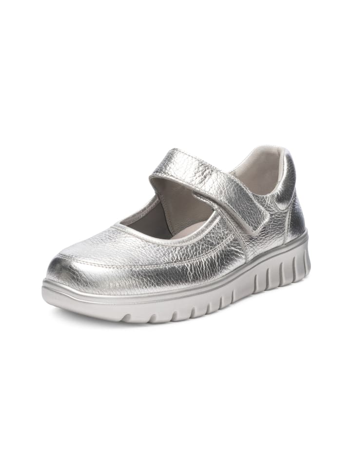 Hirschleder Ballerinas in silber