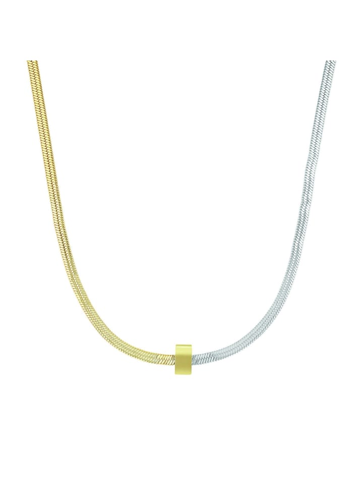 Collier Edelstahl, IP silber+gold in gold