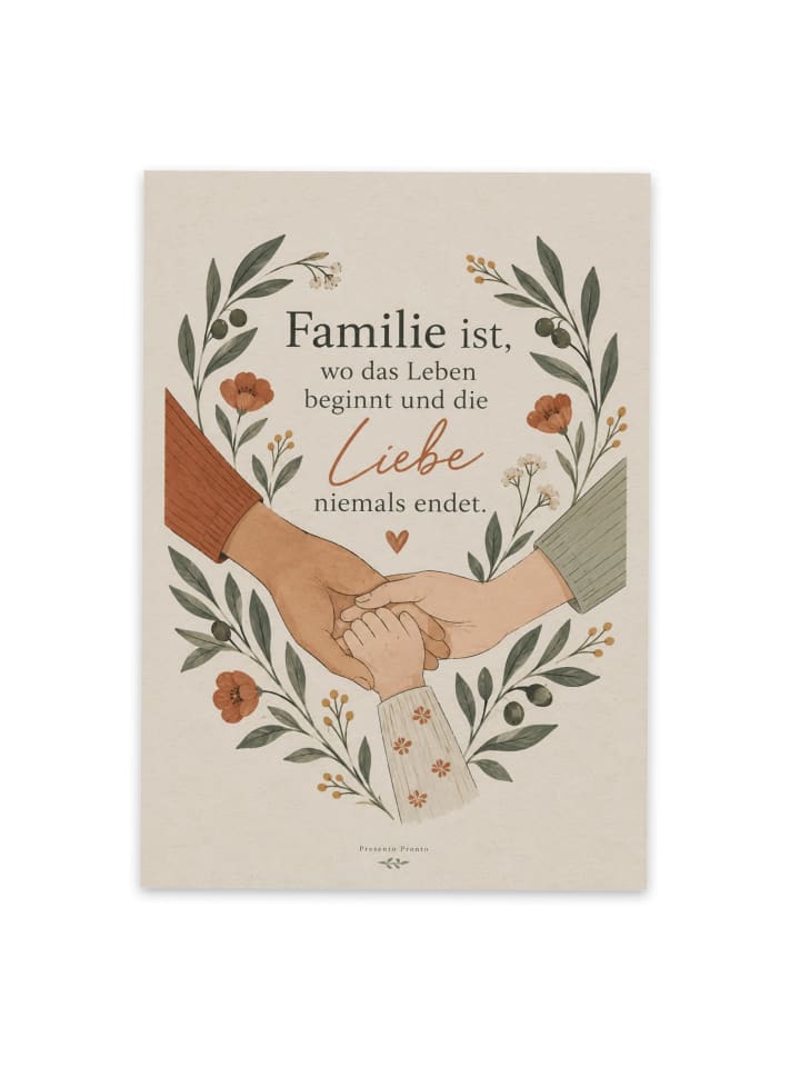 Grußkarte Hände liebevoll Design mit Spruch in Weiß