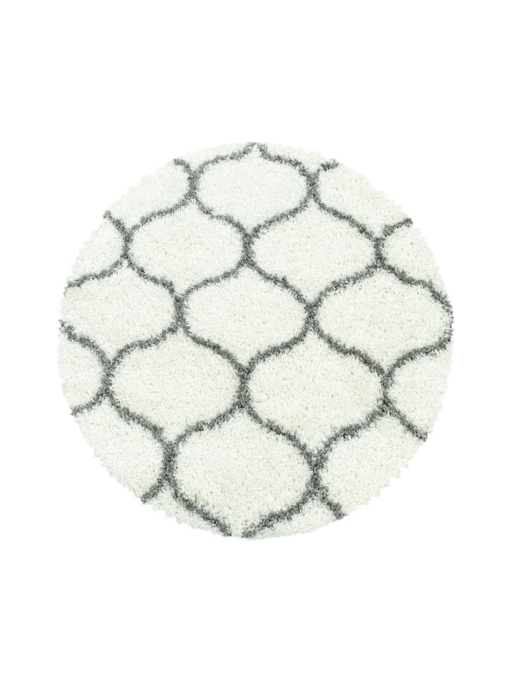 Teppich Hochflor Shaggy Waschbar Skandinavisch RONDA Strapazierfähig in Creme