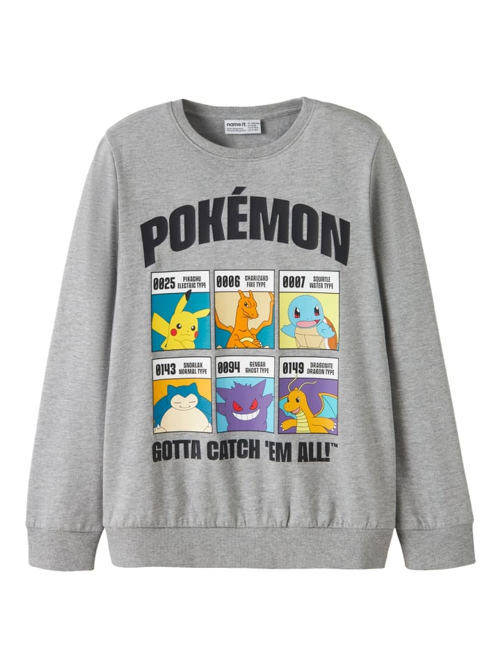 Sweatshirt Nkmstus Pokemon in grey melange