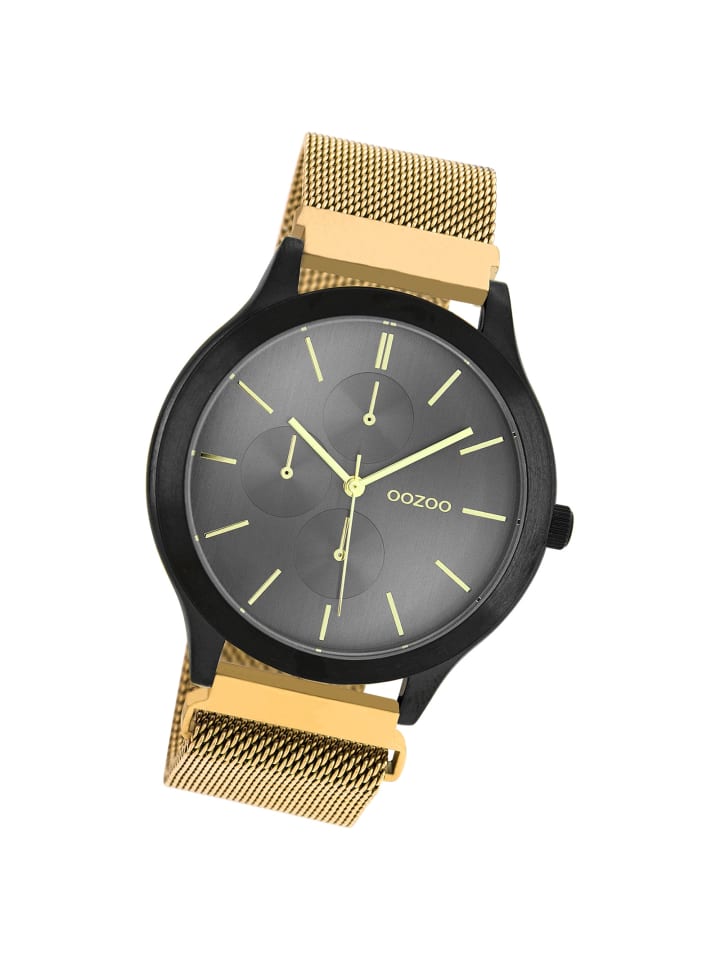 Analog-Armbanduhr Oozoo Timepieces gold groß (ca. 45mm)