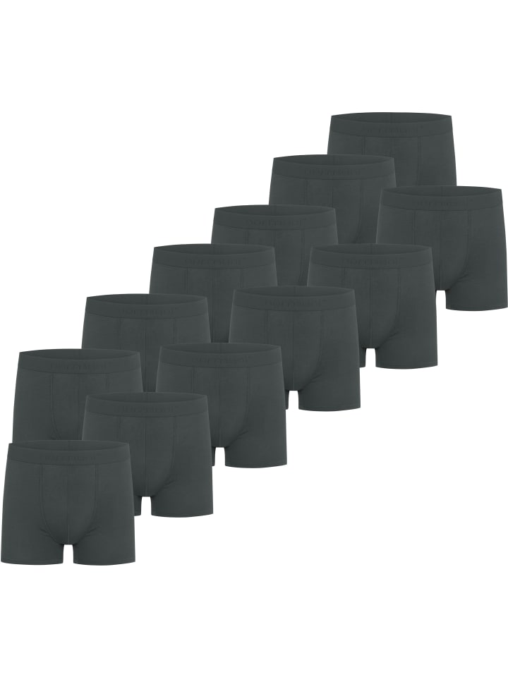 12 Herren Viskose-Boxershorts in Anthrazit