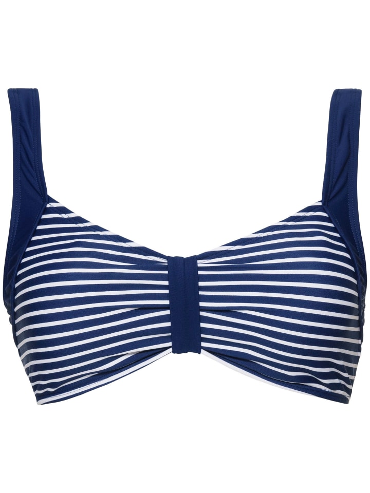 Bikini-Oberteil in marine-weiß