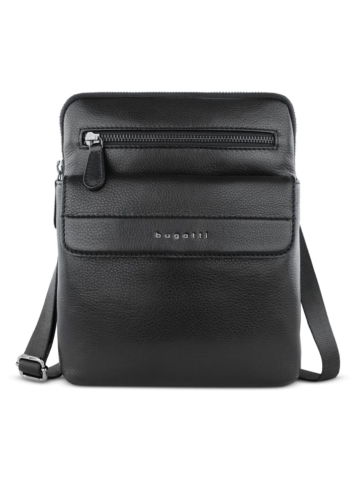Nome Umhängetasche Leder 21 cm schwarz
