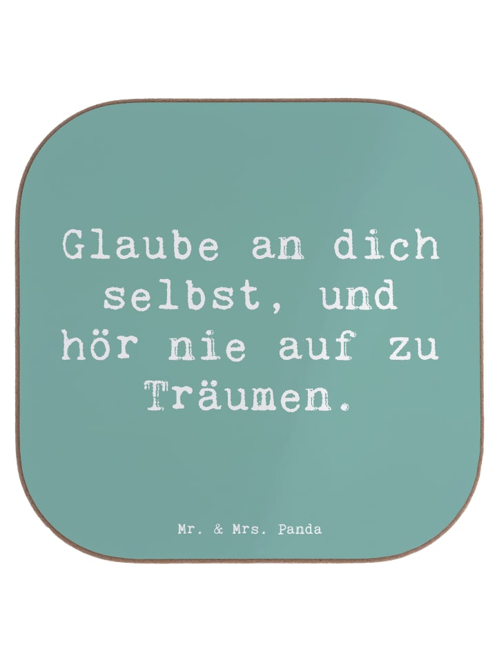 Glasuntersetzer Spruch Glaube an sich selbst mi... in Meeresbrise