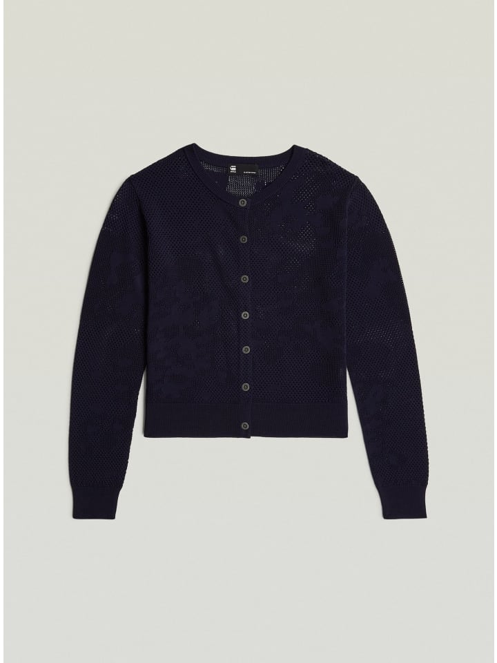 Pointelle-Cardi-Strick osaka blue