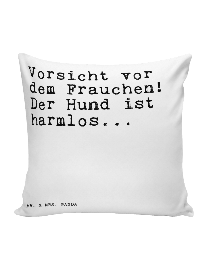 Kuschel Kissen Vorsicht vor dem Frauchen!... mi... in Weiß
