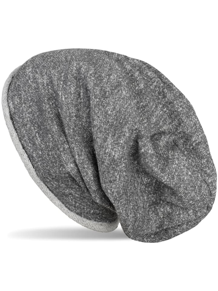 Beanie Mütze in Dunkelgrau meliert