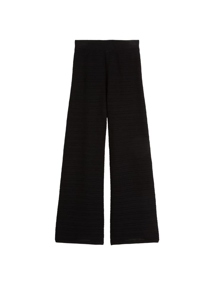 Ajour-Pants wide in Schwarz