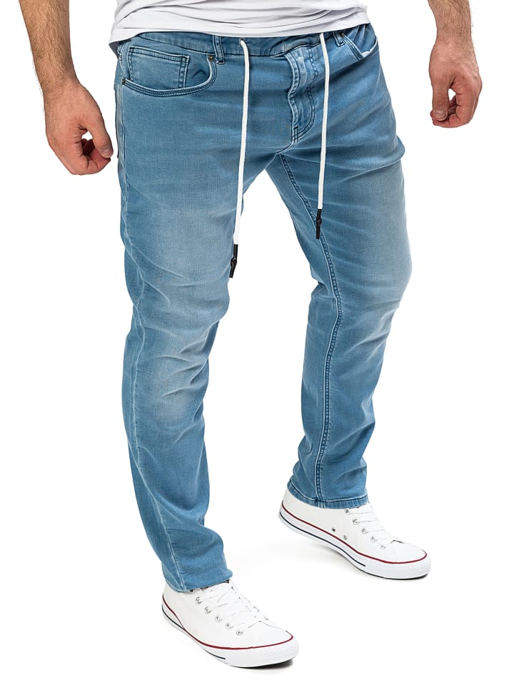 Sweathose in Jeans-Optik Erik in Blau