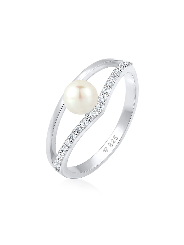 Ring 925 Sterling Silber Verlobungsring, Geo in Silber