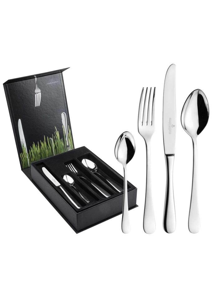 24-tlg. Tafelbesteck inkl. Besteckbox Charisma in Silber